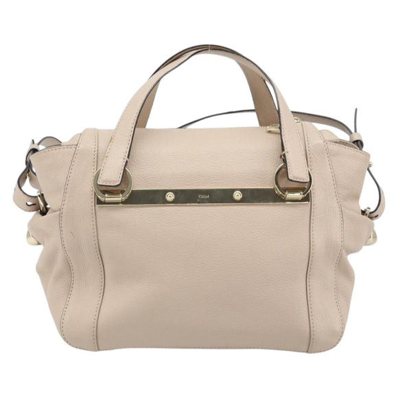 Chloe Hand Bag 2way Pink Gold Auth BA10878