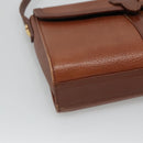 Burberrys Shoulder Bag Leather Brown Gold Auth BA1088-14