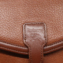 Burberrys Shoulder Bag Leather Brown Gold Auth BA1088-10