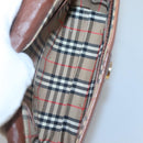 Burberrys Shoulder Bag Leather Brown Gold Auth BA1088-11