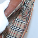 Burberrys Shoulder Bag Leather Brown Gold Auth BA1088-17