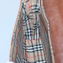 Burberrys Shoulder Bag Leather Brown Gold Auth BA1088-18