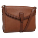 Burberrys Shoulder Bag Leather Brown Gold Auth BA1088-1