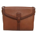 Burberrys Shoulder Bag Leather Brown Gold Auth BA1088-13
