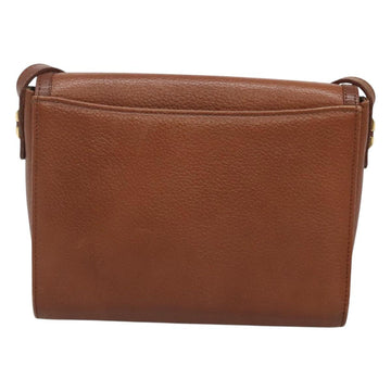 Burberrys Shoulder Bag Leather Brown Gold Auth BA1088 - 0