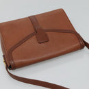Burberrys Shoulder Bag Leather Brown Gold Auth BA1088-6