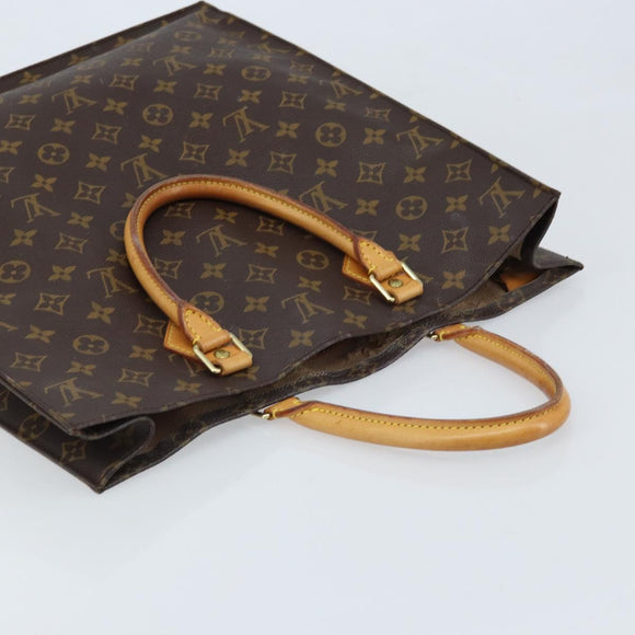 LOUIS VUITTON Monogram Sac Plat Hand Bag M51140 LV Auth BA10883