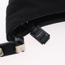 Salvatore Ferragamo Chain Vala Shoulder Bag Nylon Black Auth BA10885-10