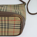 Burberrys Nova Check Shoulder Bag Canvas Brown Gold Auth BA1089-15