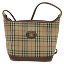 Burberrys Nova Check Shoulder Bag Canvas Brown Gold Auth BA1089-13