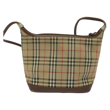 Burberrys Nova Check Shoulder Bag Canvas Brown Gold Auth BA1089 - 0