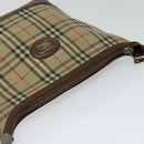Burberrys Nova Check Shoulder Bag Canvas Brown Gold Auth BA1089-6