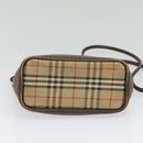 Burberrys Nova Check Shoulder Bag Canvas Brown Gold Auth BA1089-5