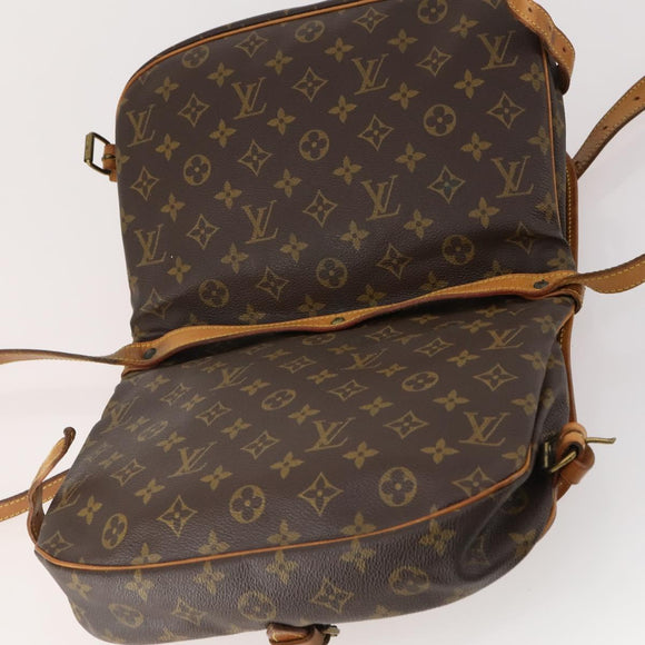 LOUIS VUITTON Monogram Saumur 30 Shoulder Bag M42256 LV Auth BA10892