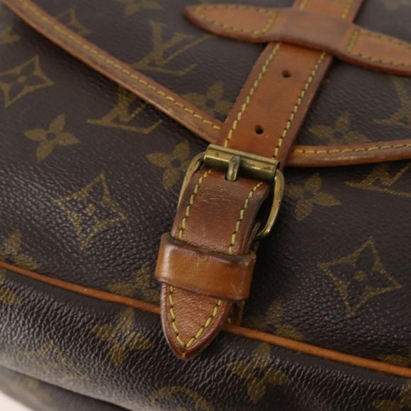 LOUIS VUITTON Monogram Saumur 30 Shoulder Bag M42256 LV Auth BA10892