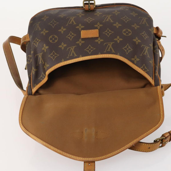 LOUIS VUITTON Monogram Saumur 30 Shoulder Bag M42256 LV Auth BA10892