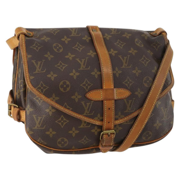 LOUIS VUITTON Monogram Saumur 30 Shoulder Bag M42256 LV Auth BA10892
