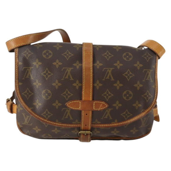 LOUIS VUITTON Monogram Saumur 30 Shoulder Bag M42256 LV Auth BA10892