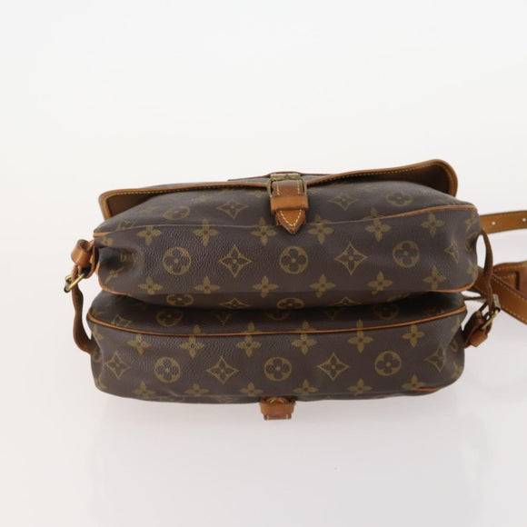 LOUIS VUITTON Monogram Saumur 30 Shoulder Bag M42256 LV Auth BA10892