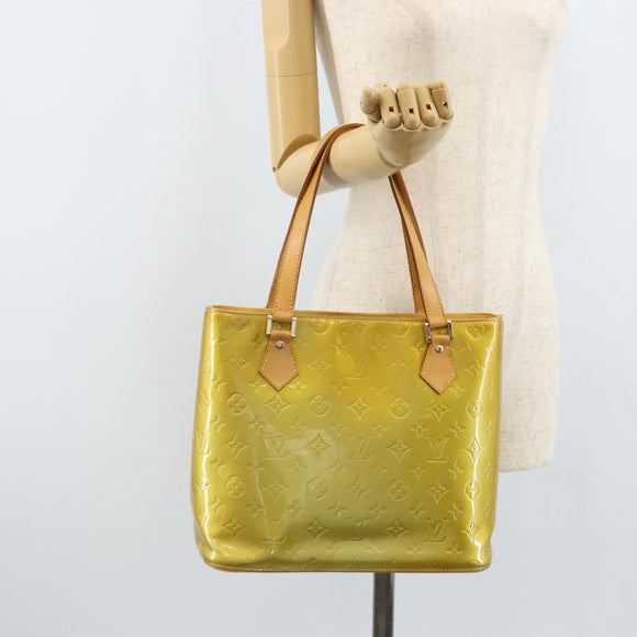 LOUIS VUITTON Monogram Vernis Houston Hand Bag Gris M91053 LV Auth BA10897