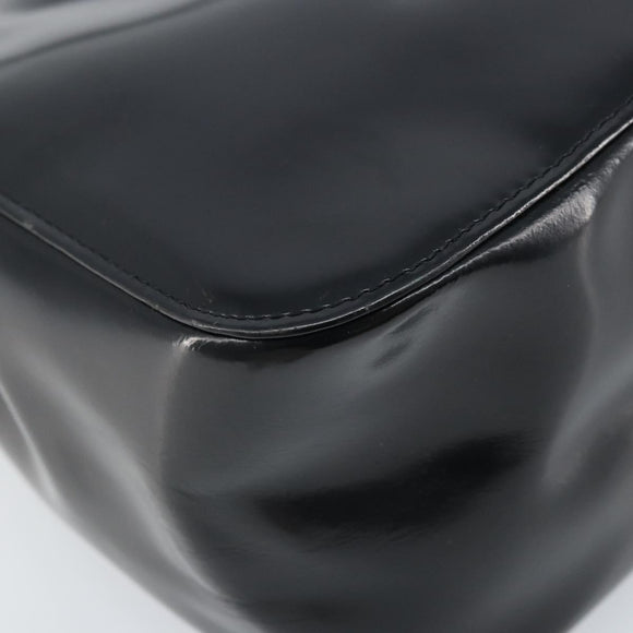 Gianni Versace Tote Bag Patent leather Black Gold Auth BA10900
