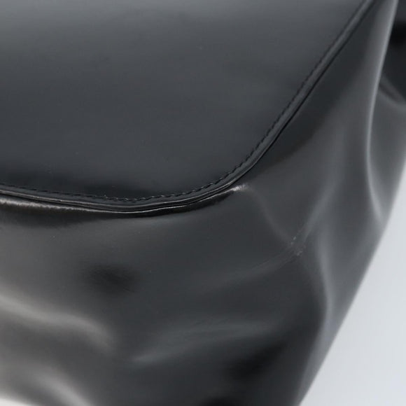 Gianni Versace Tote Bag Patent leather Black Gold Auth BA10900