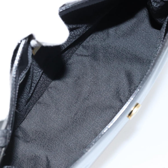 Gianni Versace Tote Bag Patent leather Black Gold Auth BA10900