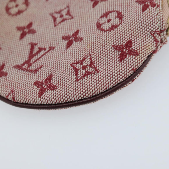LOUIS VUITTON Monogram Mini Porte Monnaie Ron Coin Purse Red M92462 Auth BA10901