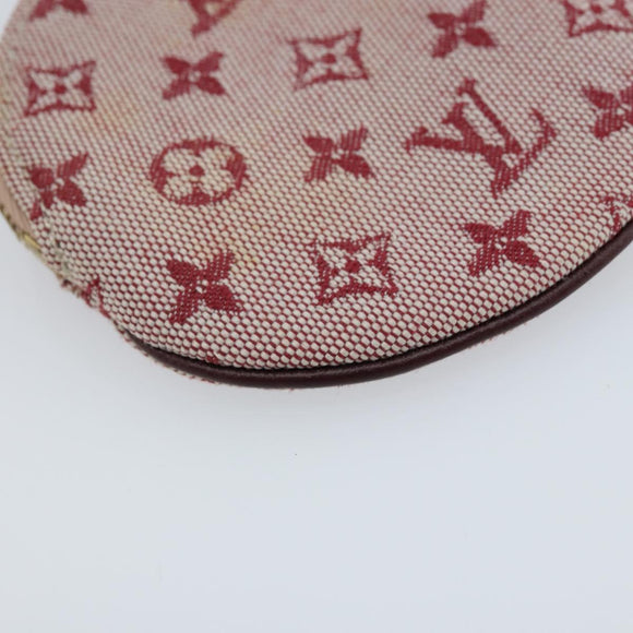 LOUIS VUITTON Monogram Mini Porte Monnaie Ron Coin Purse Red M92462 Auth BA10901