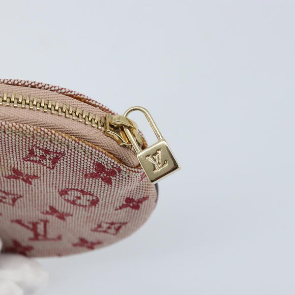 LOUIS VUITTON Monogram Mini Porte Monnaie Ron Coin Purse Red M92462 Auth BA10901