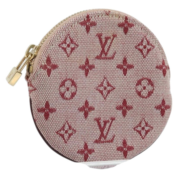 LOUIS VUITTON Monogram Mini Porte Monnaie Ron Coin Purse Red M92462 Auth BA10901