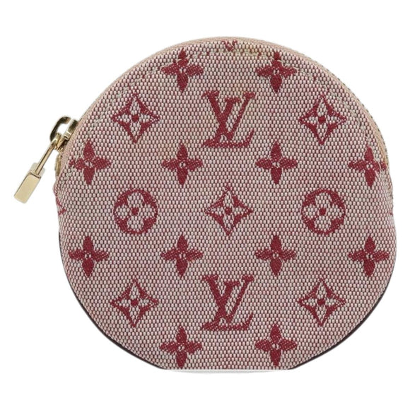 LOUIS VUITTON Monogram Mini Porte Monnaie Ron Coin Purse Red M92462 Auth BA10901