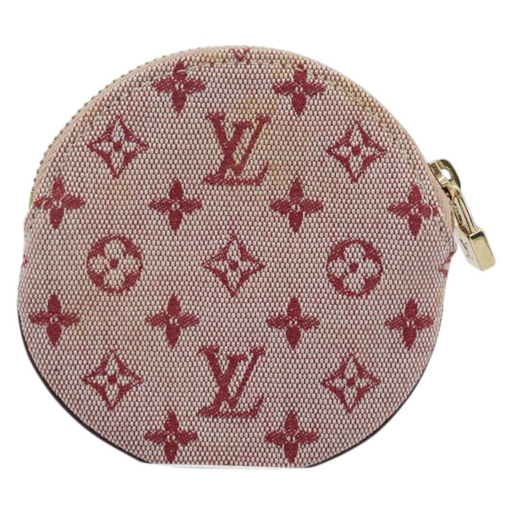 LOUIS VUITTON Monogram Mini Porte Monnaie Ron Coin Purse Red M92462 Auth BA10901