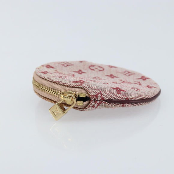 LOUIS VUITTON Monogram Mini Porte Monnaie Ron Coin Purse Red M92462 Auth BA10901