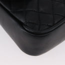 BALLY Chain Shoulder Bag Leather Black Gold Auth BA10906-9
