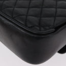 BALLY Chain Shoulder Bag Leather Black Gold Auth BA10906-16