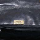 BALLY Chain Shoulder Bag Leather Black Gold Auth BA10906-18
