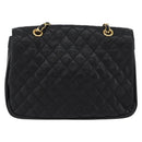 BALLY Chain Shoulder Bag Leather Black Gold Auth BA10906-2