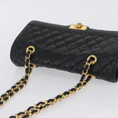 BALLY Chain Shoulder Bag Leather Black Gold Auth BA10906-6