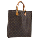 LOUIS VUITTON Monogram Sac Plat Hand Bag M51140 LV Auth BA10915-1