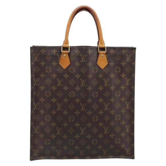 LOUIS VUITTON Monogram Sac Plat Hand Bag M51140 LV Auth BA10915