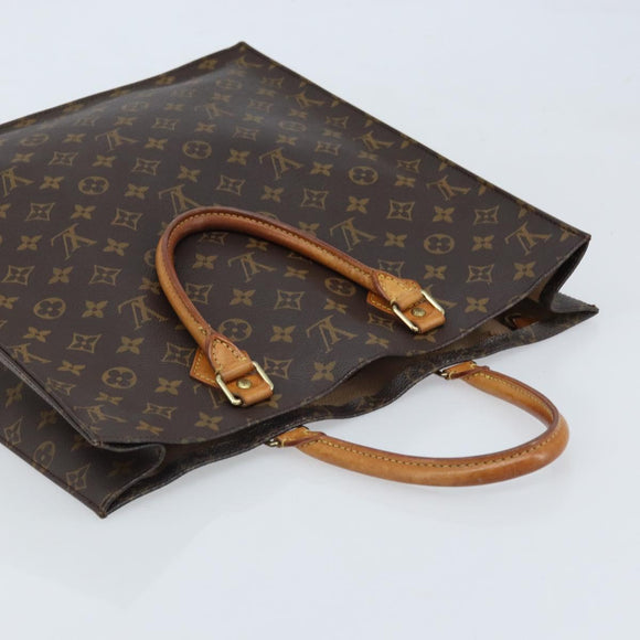 LOUIS VUITTON Monogram Sac Plat Hand Bag M51140 LV Auth BA10915