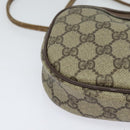 GUCCI GG Supreme Web Sherry Line Shoulder Bag PVC Leather Beige Gold Auth BA1092-10