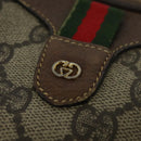 GUCCI GG Supreme Web Sherry Line Shoulder Bag PVC Leather Beige Gold Auth BA1092-14