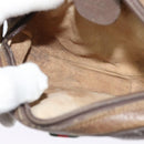 GUCCI GG Supreme Web Sherry Line Shoulder Bag PVC Leather Beige Gold Auth BA1092-18