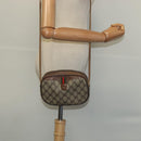 GUCCI GG Supreme Web Sherry Line Shoulder Bag PVC Leather Beige Gold Auth BA1092-20