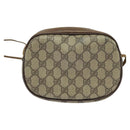 GUCCI GG Supreme Web Sherry Line Shoulder Bag PVC Leather Beige Gold Auth BA1092-3