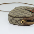 GUCCI GG Supreme Web Sherry Line Shoulder Bag PVC Leather Beige Gold Auth BA1092-5