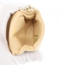 CHANEL Matelasse Pouch Lamsleer Beige Goud CC Auth BA10922-11