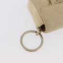 CHANEL Matelasse Pouch Lamsleer Beige Goud CC Auth BA10922-7